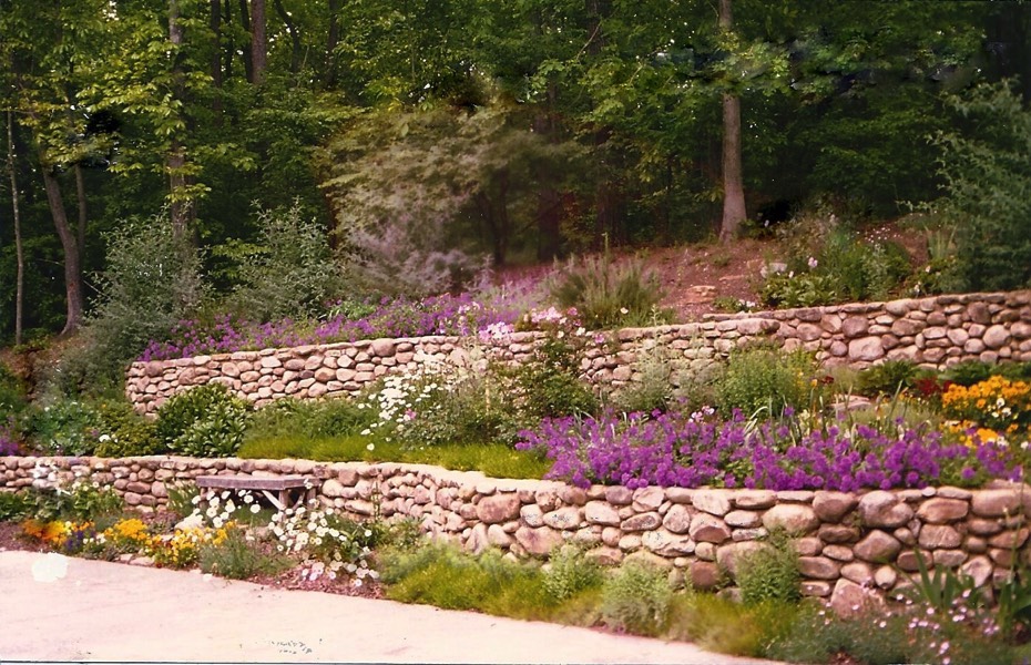 Cottage garden on hill